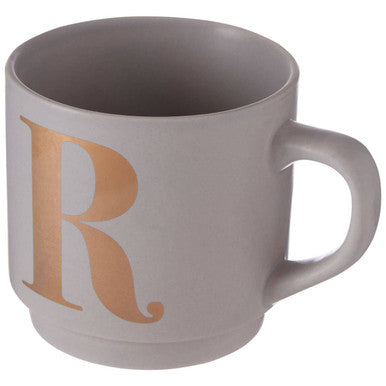 Signet Grey Monogram Mug R