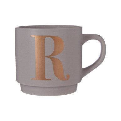 Signet Grey Monogram Mug R