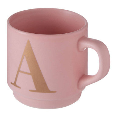 Signet Pink Monogram Mug A