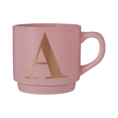 Signet Pink Monogram Mug A