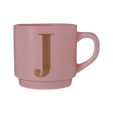 Signet Pink Monogram Mug J