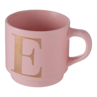 Signet Pink Monogram Mug E