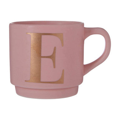 Signet Pink Monogram Mug E