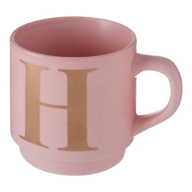 Signet Pink Monogram Mug H