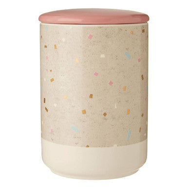 Large Fine Earthenware Grey White Storage Canister | Lozica