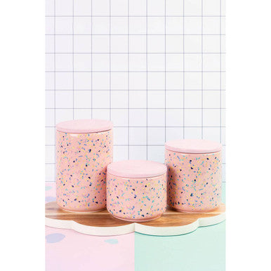 Yuki Large Pink Terrazzo Storage Canister