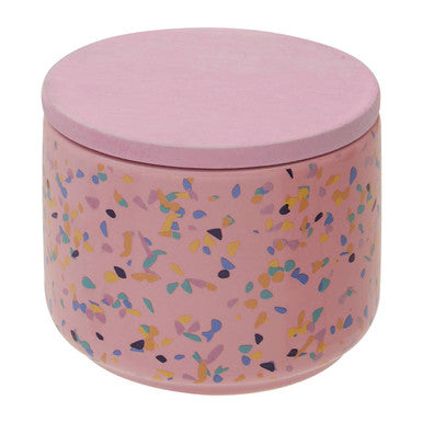 Yuki Small Pink Terrazzo Storage Canister