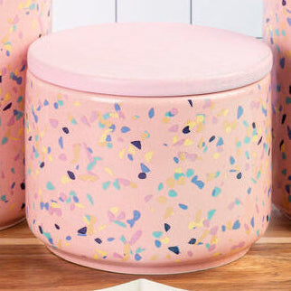 Yuki Small Pink Terrazzo Storage Canister