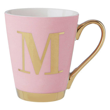 Frosted Deco Pink Monogram Mug, M