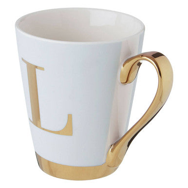 Mimo Green Frosted Deco L Letter Monogram Mug