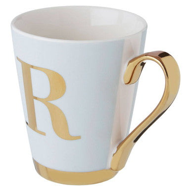 Mimo Green Frosted Deco R Letter Monogram Mug