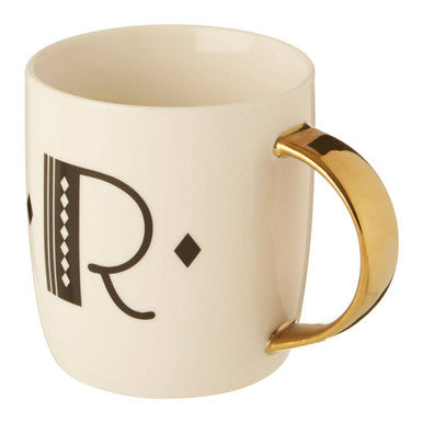 White Monogram Mug R | Diamond Deco