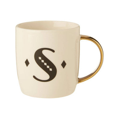 Diamond Deco White Monogram Mug S