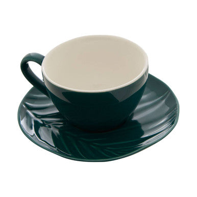 Dark Green Espresso Cup and Saucer | Bali