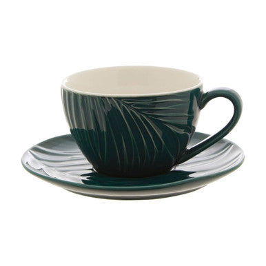 Dark Green Espresso Cup and Saucer | Bali