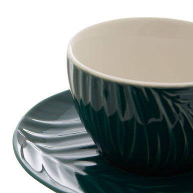 Dark Green Espresso Cup and Saucer | Bali