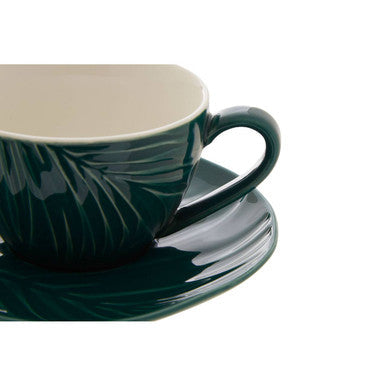 Dark Green Espresso Cup and Saucer | Bali