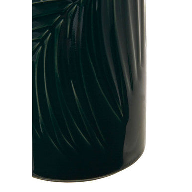 Bali Dark Green Medium Storage Jar with Bamboo Lid