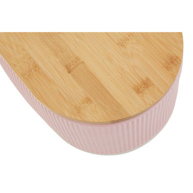 Geome Pink Bread Bin In Stoneware