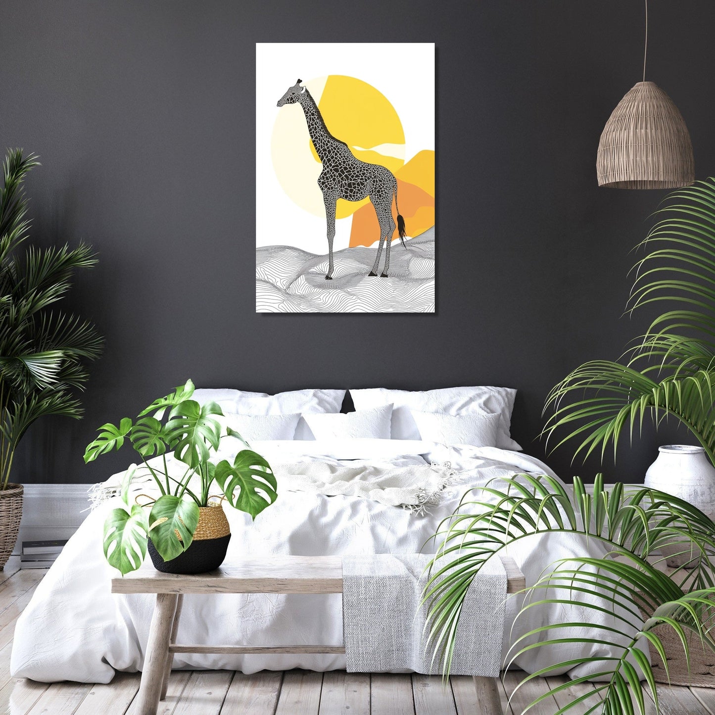 Vibrant Giraffe Elegance Canvas