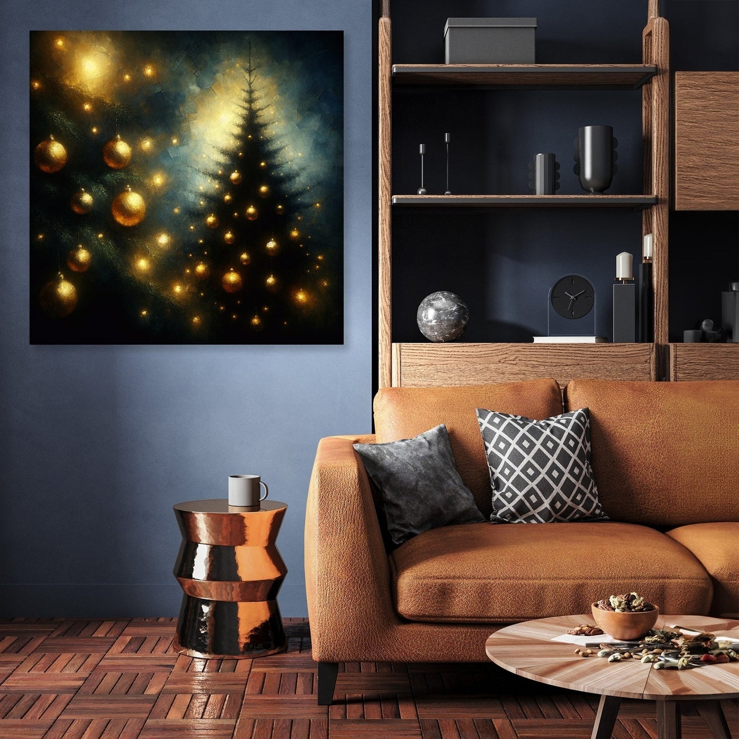 Golden Memory Christmas Tree Canvas