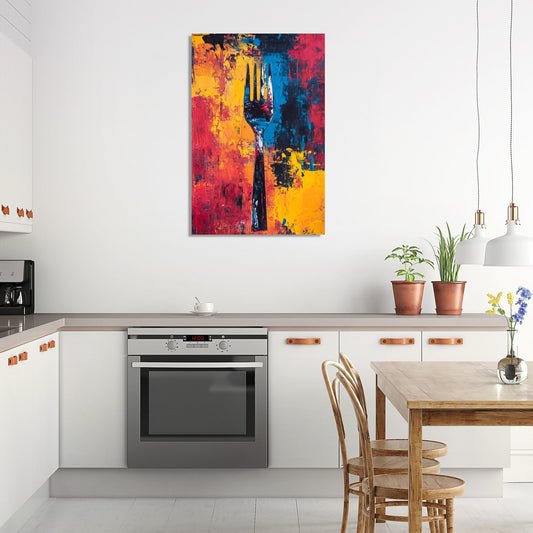 Fork in Colour Canvas