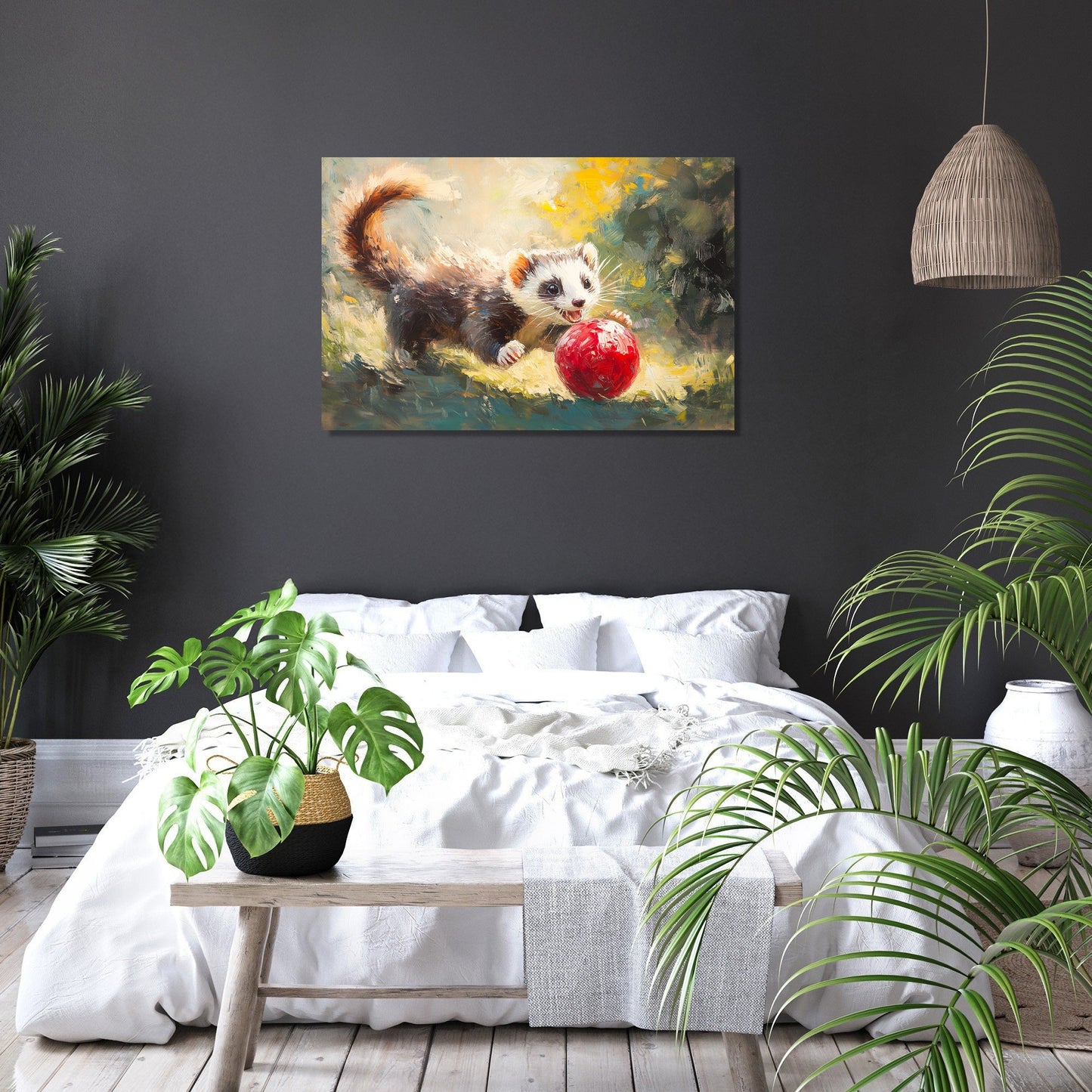 Ferret Frolic Canvas