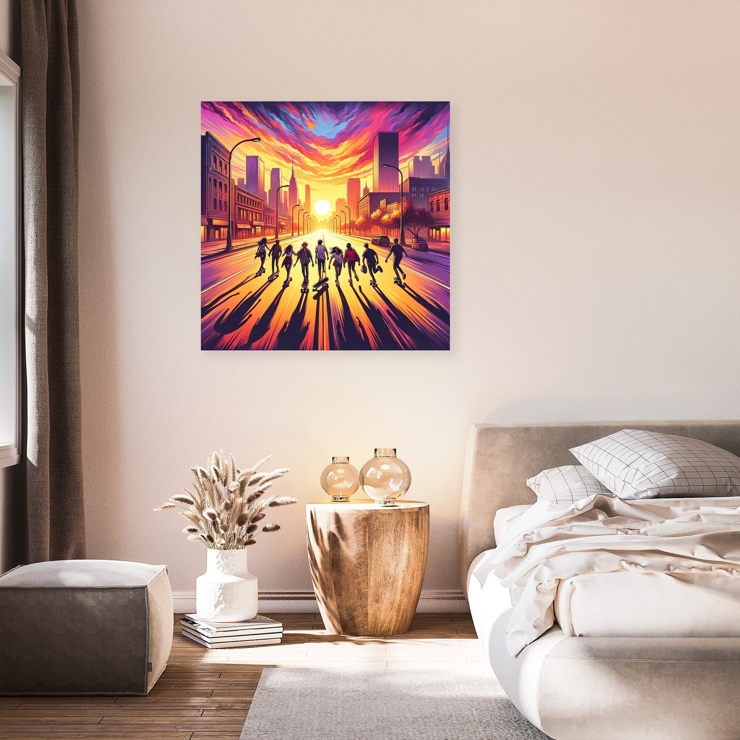 Golden Hour Skateboard Summer Canvas