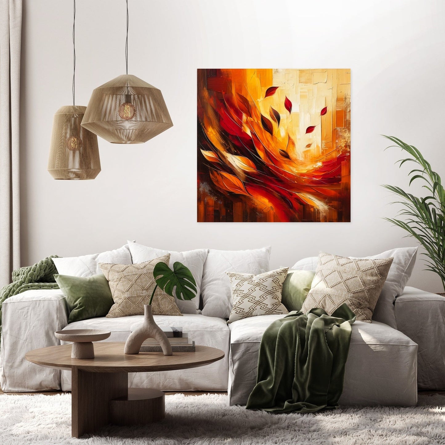 Autumn Embrace Abstract Canvas