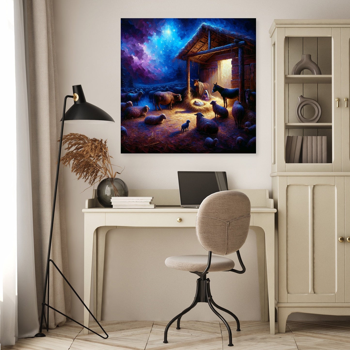 Divine Nativity Night Canvas