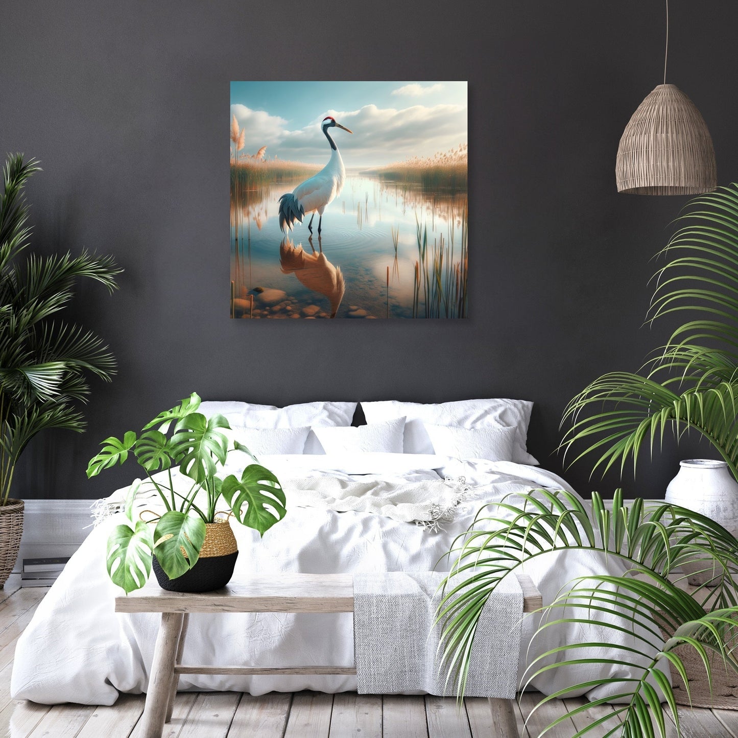 Crane Elegance Canvas