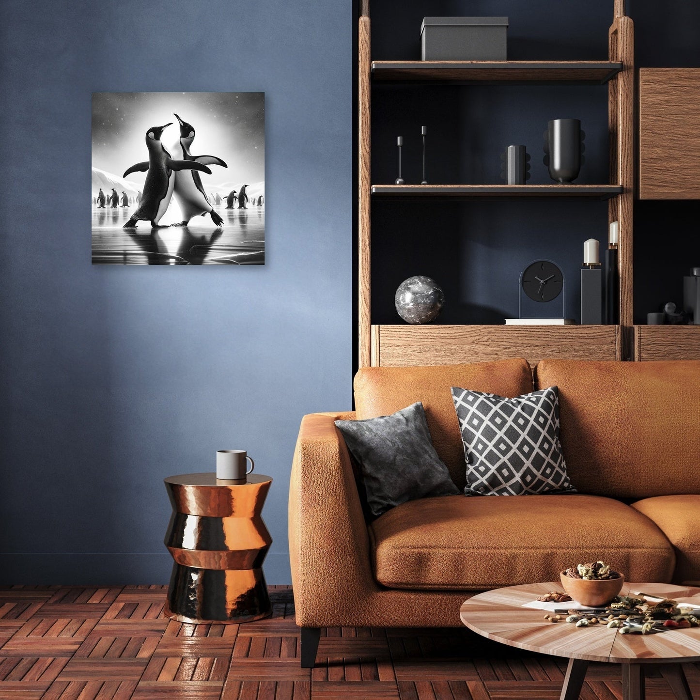 Ice Ballet: Penguin Duo Canvas