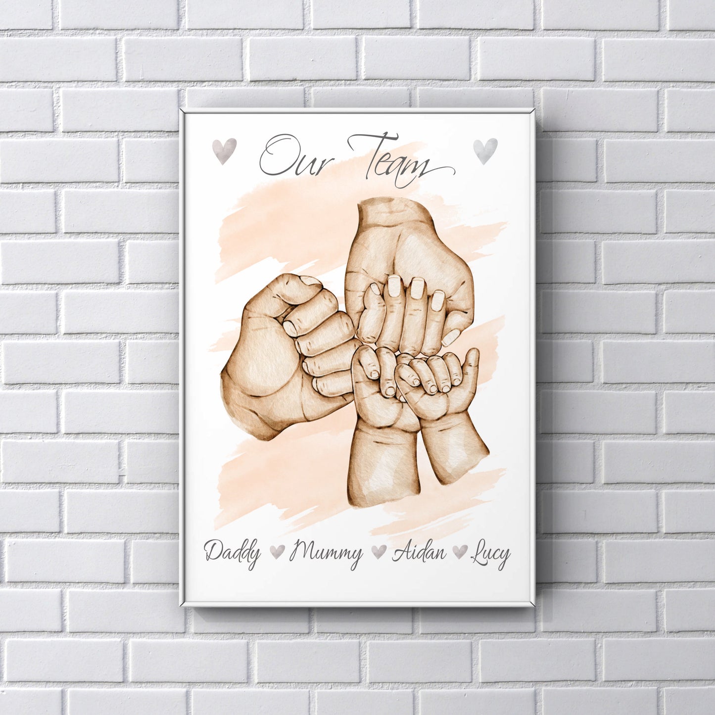 Personalised gifts for Father's Day - Our team fist bump print