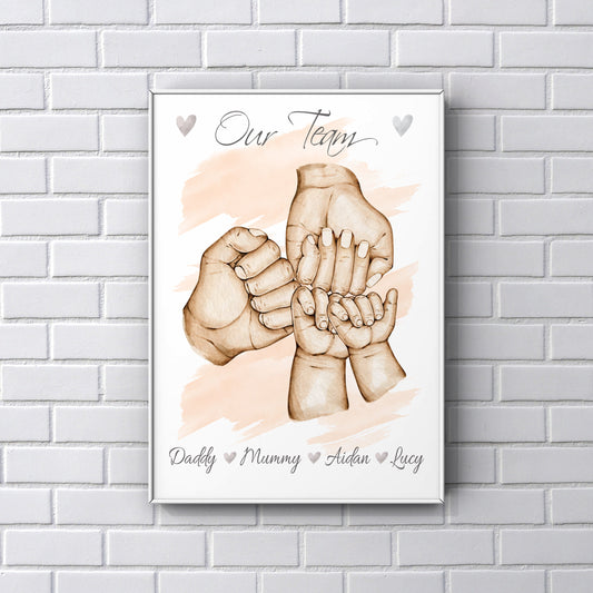 Personalised gifts for Father's Day - Our team fist bump print