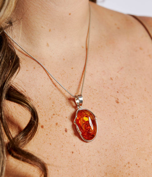 Amber Tidal Pendant Necklace
