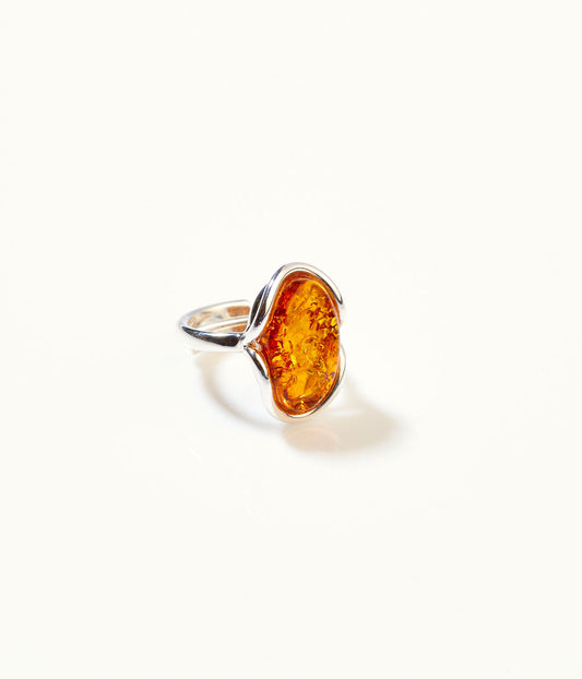 Amber Ripple Ring