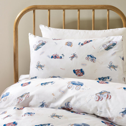 Vehicles Organic Cotton Duvet Cover & Pillowcase