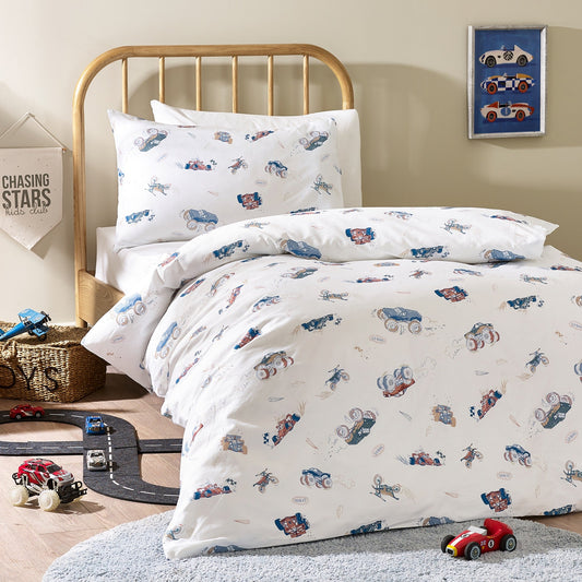 Vehicles Organic Cotton Duvet Cover & Pillowcase