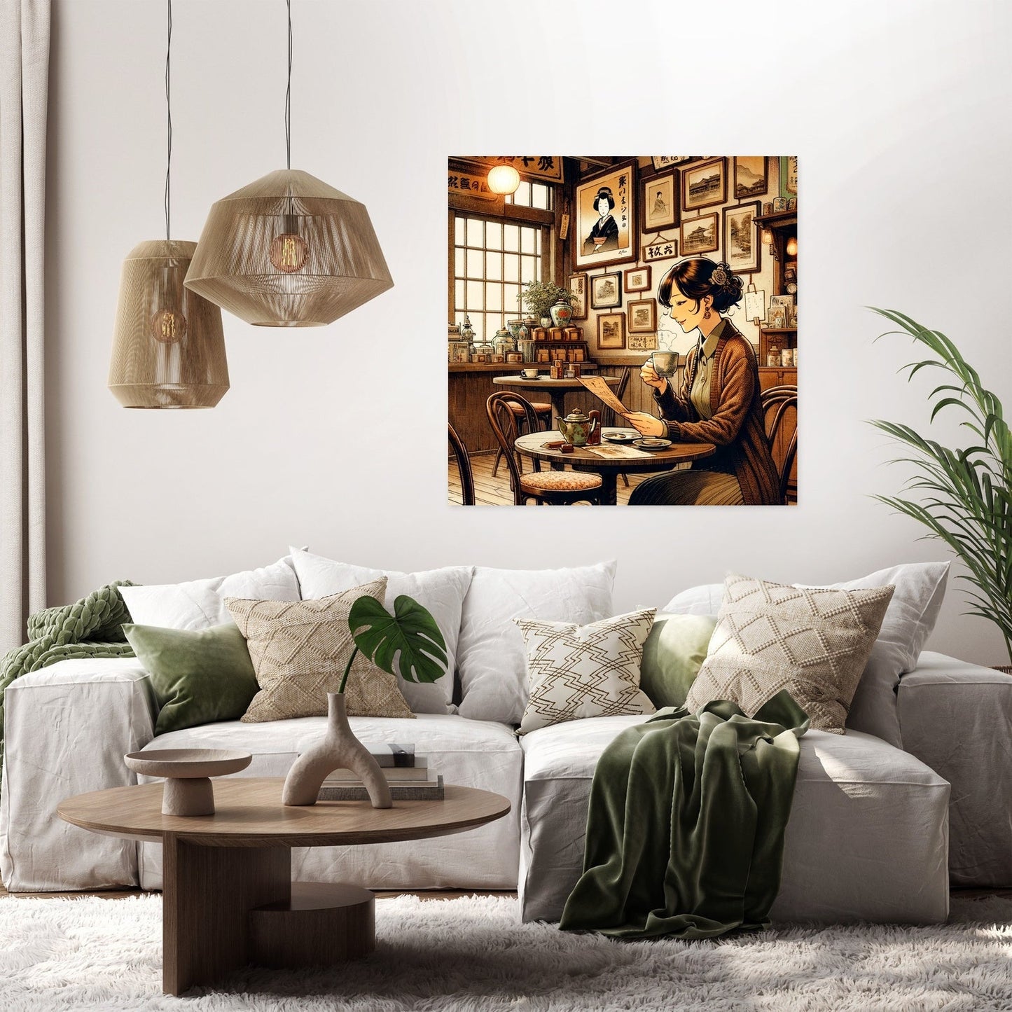Nostalgic Café Moment Canvas