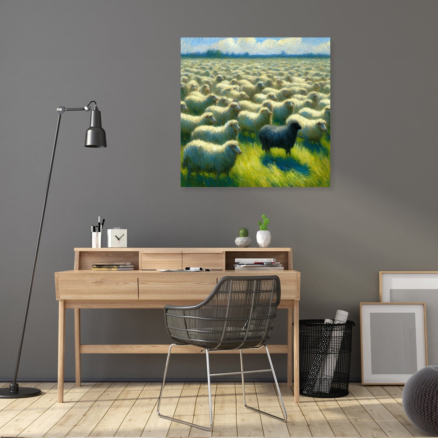 Singular Contrast Sheep Canvas