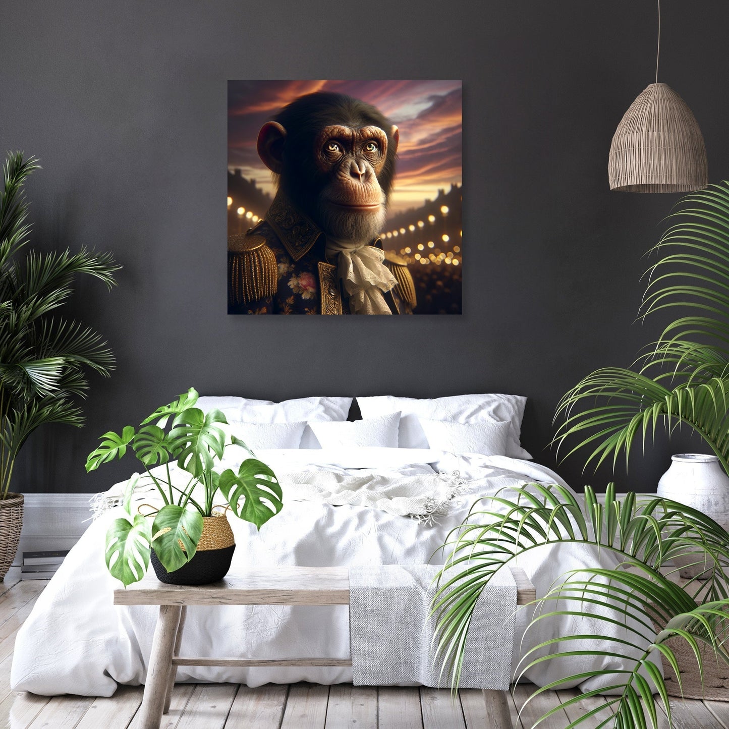 Regal Chimpanzee Dusk Canvas