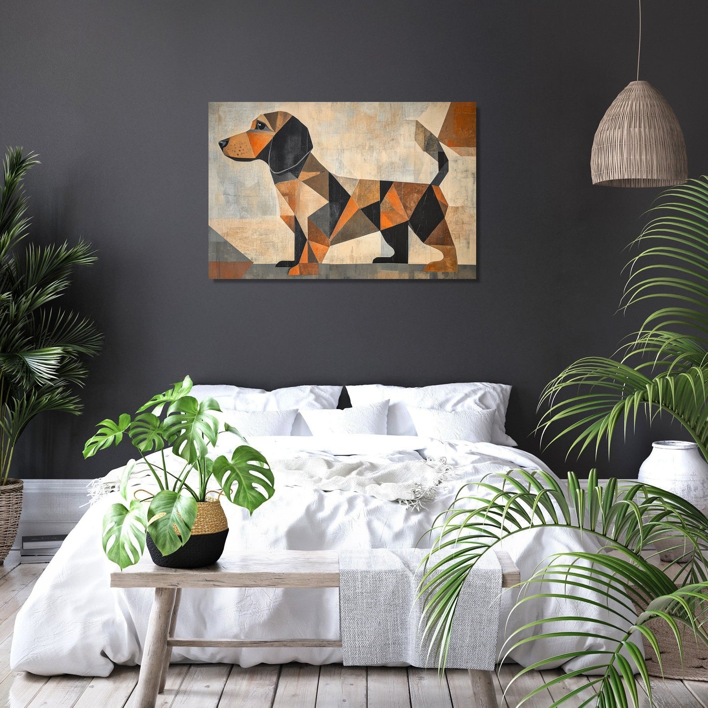 Cubist Dachshund Canvas