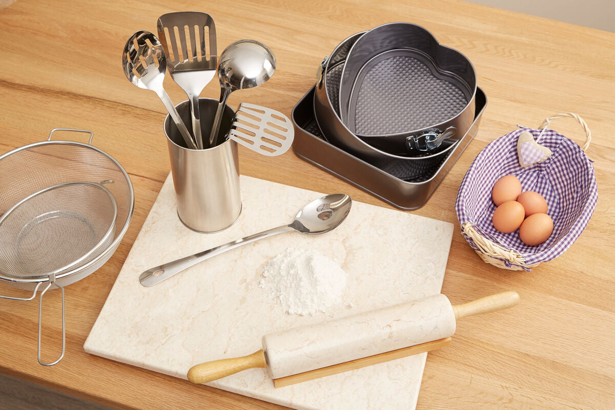 5 Piece Stainless Steel Kitchen Utensils Set with Holder | Bosna