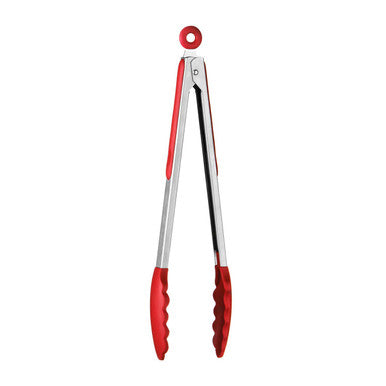 Zing Stainless Steel And Red Silicone Tongs