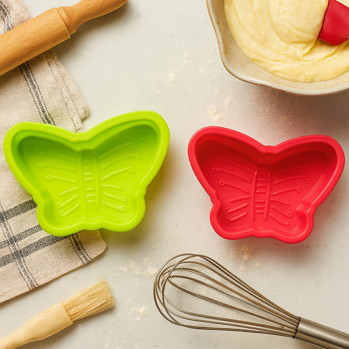 Silicone Baking Set Of Two Butterflies Cake Moulds