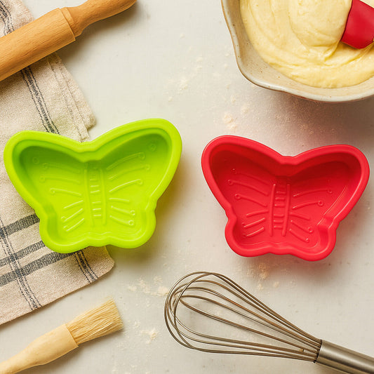 Silicone Baking Set Of Two Butterflies Cake Moulds