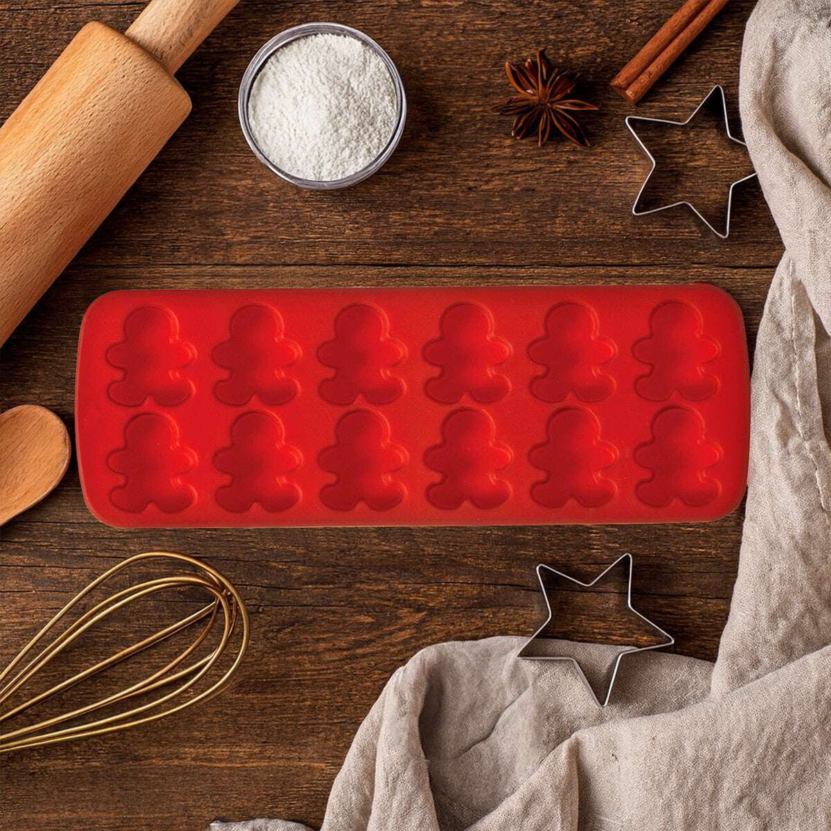 Silicone 12 Gingerbread Men Cake Chocolate Mould