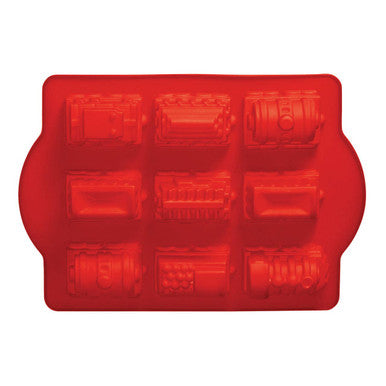 Silicone 9 Trains Red Cake Mould
