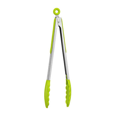 Zing Lime Green Silicone And Stainless Steel Tongs