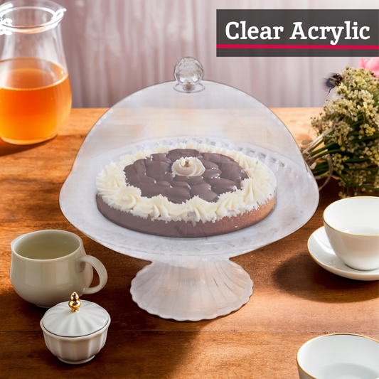 Clear Acrylic Cake Stand With Dome Lid